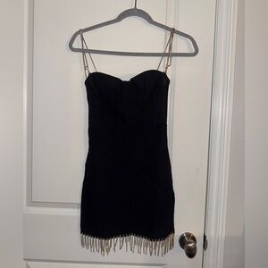 White Fox Black Mini Dress